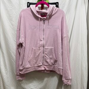 Bebe Light Pink Zip-Up Hoodie with Logo